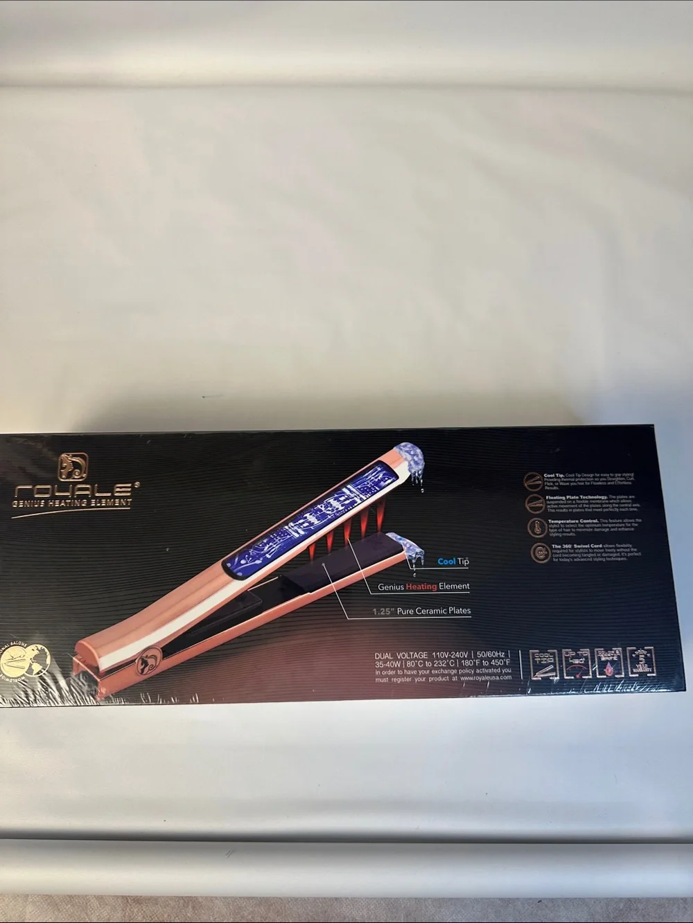 Rose Gold Ceramic Hair Straightener - Diamond Collection